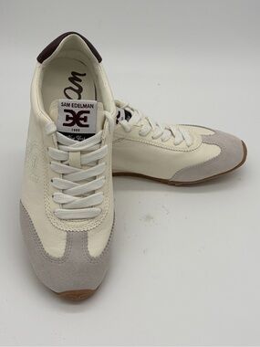 Sam Edelman Cream & Light Gray Women's Low-Profile Sneakers